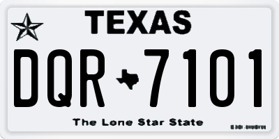 TX license plate DQR7101