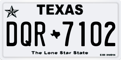 TX license plate DQR7102