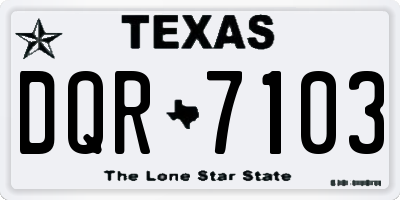 TX license plate DQR7103