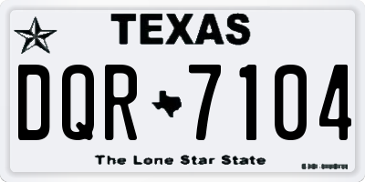 TX license plate DQR7104