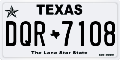 TX license plate DQR7108
