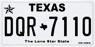 TX license plate DQR7110