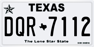 TX license plate DQR7112