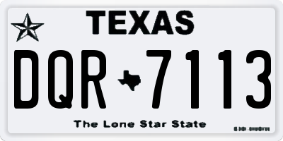 TX license plate DQR7113