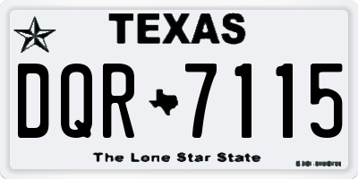 TX license plate DQR7115
