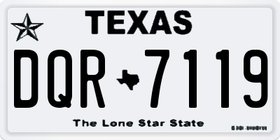 TX license plate DQR7119