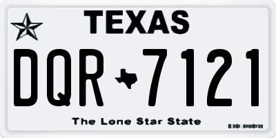 TX license plate DQR7121