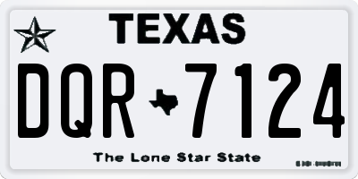 TX license plate DQR7124