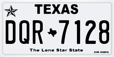 TX license plate DQR7128