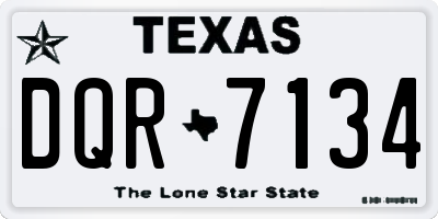 TX license plate DQR7134
