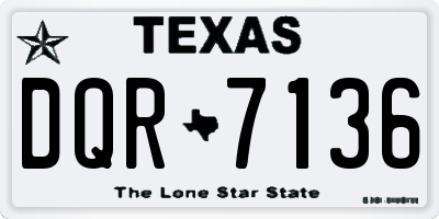 TX license plate DQR7136