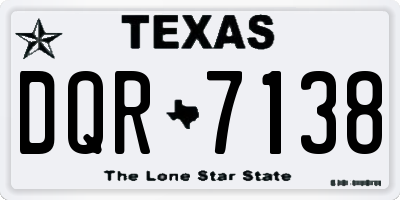 TX license plate DQR7138