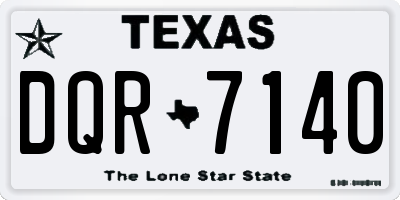 TX license plate DQR7140