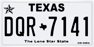 TX license plate DQR7141