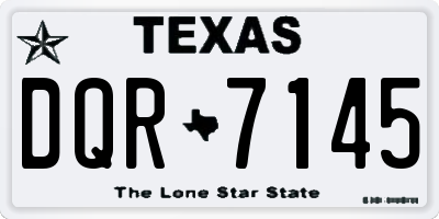 TX license plate DQR7145