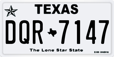 TX license plate DQR7147