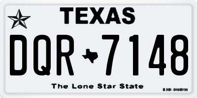 TX license plate DQR7148