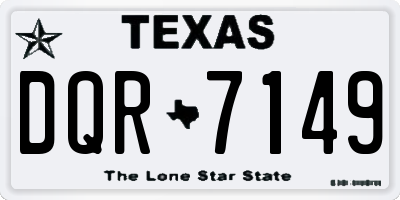 TX license plate DQR7149