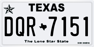 TX license plate DQR7151