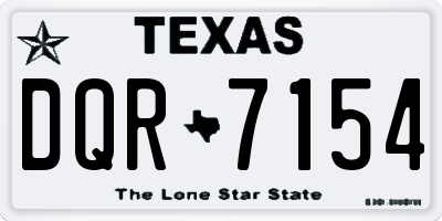 TX license plate DQR7154