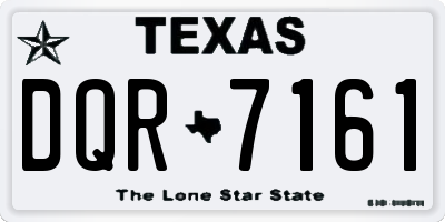 TX license plate DQR7161