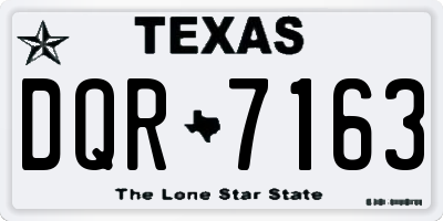 TX license plate DQR7163
