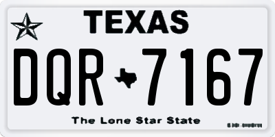 TX license plate DQR7167
