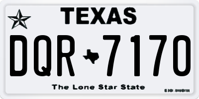 TX license plate DQR7170