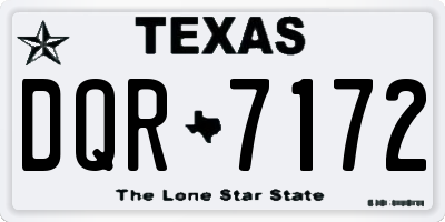 TX license plate DQR7172