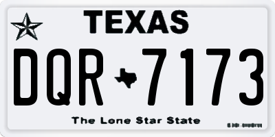 TX license plate DQR7173