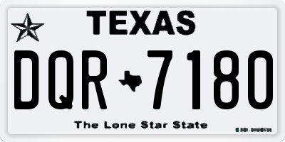 TX license plate DQR7180
