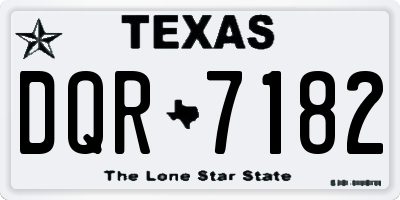 TX license plate DQR7182