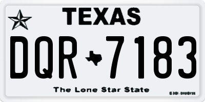 TX license plate DQR7183