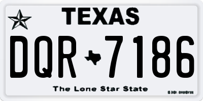 TX license plate DQR7186