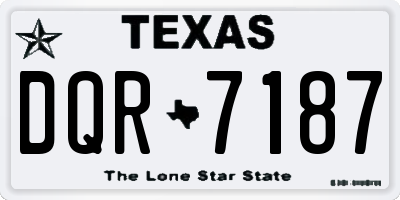 TX license plate DQR7187