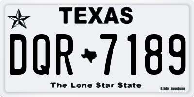 TX license plate DQR7189