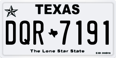 TX license plate DQR7191