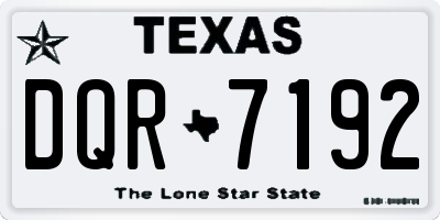 TX license plate DQR7192