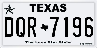 TX license plate DQR7196