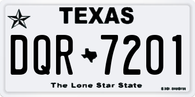 TX license plate DQR7201