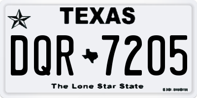 TX license plate DQR7205