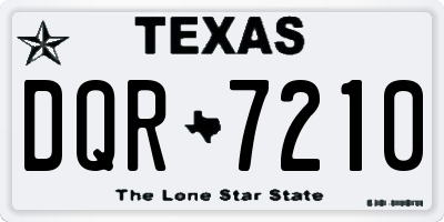 TX license plate DQR7210