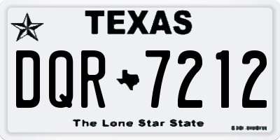 TX license plate DQR7212