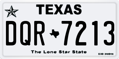 TX license plate DQR7213