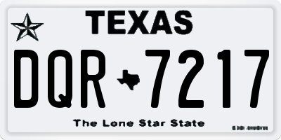 TX license plate DQR7217