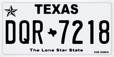 TX license plate DQR7218