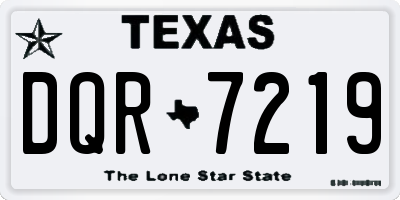 TX license plate DQR7219