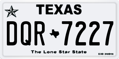 TX license plate DQR7227
