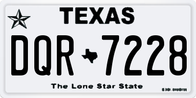 TX license plate DQR7228