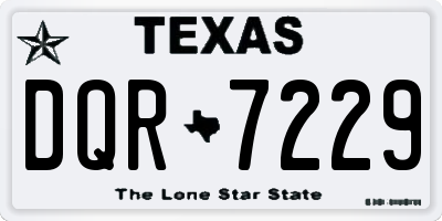 TX license plate DQR7229